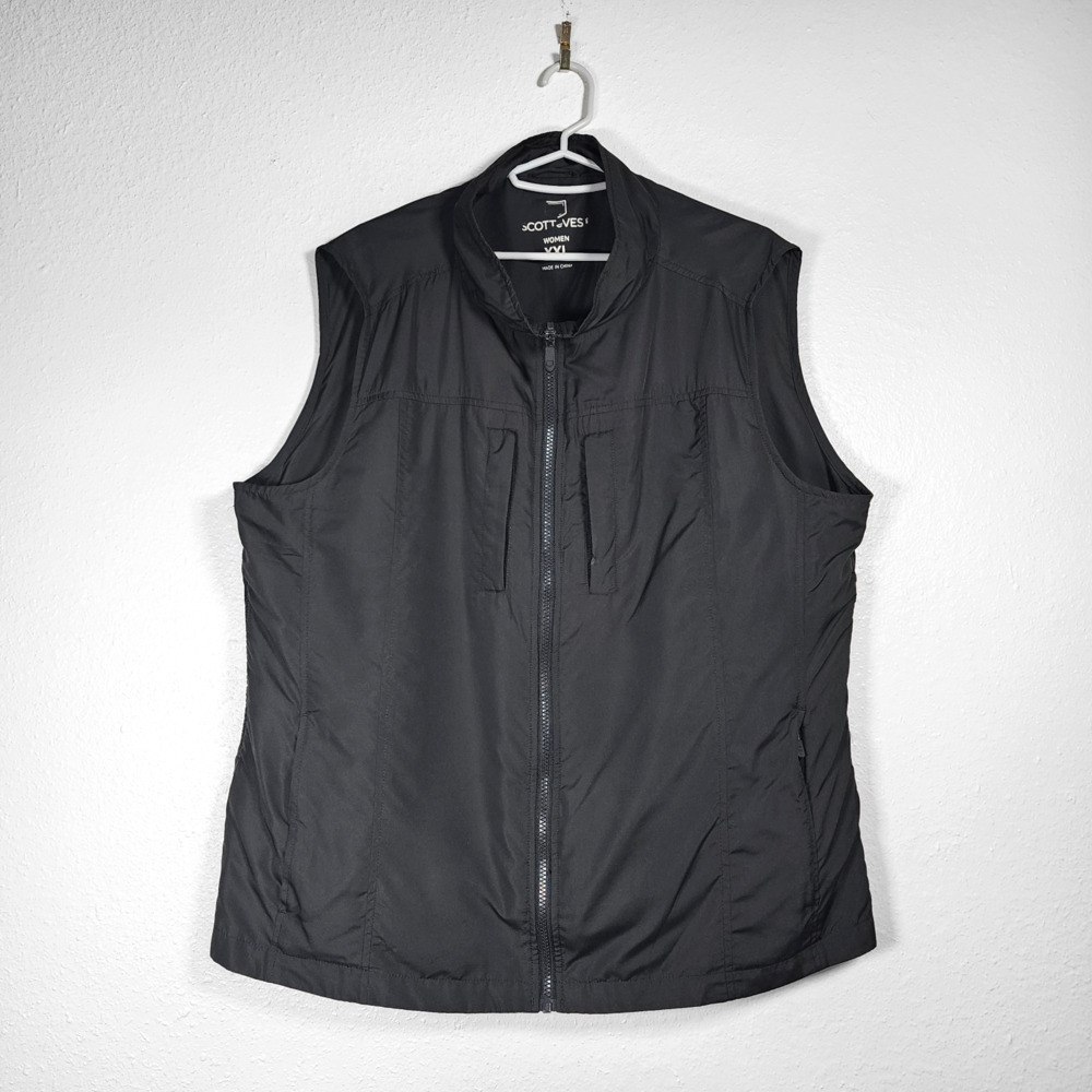 ScotteVest Womens Featherweight Travel Vest Black Multi Pockets Utility Size XXL